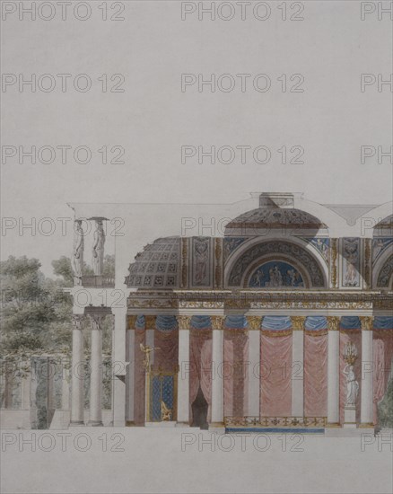 Percier and Fontaine, Sketch of a pavilion for  Napoleon I's coronation festivities (detail)