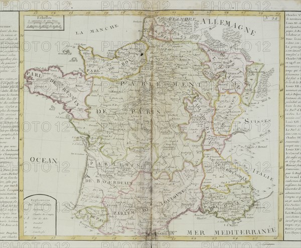 Map of France coming from Napoleon Bonaparte's atlas