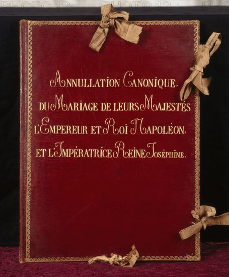 Grand portefeuille de l'annulation du mariage de Napoléon et de l'Impératrice Joséphine