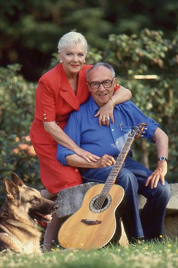 Line Renaud and his husband Loulou Gasté, c.1985