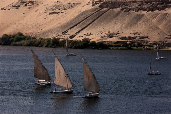 Le Nil dans la région d'Assouan, vue aérienne