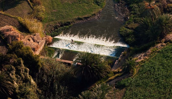 Vue aérienne du Nil entre Louxor et Assouan