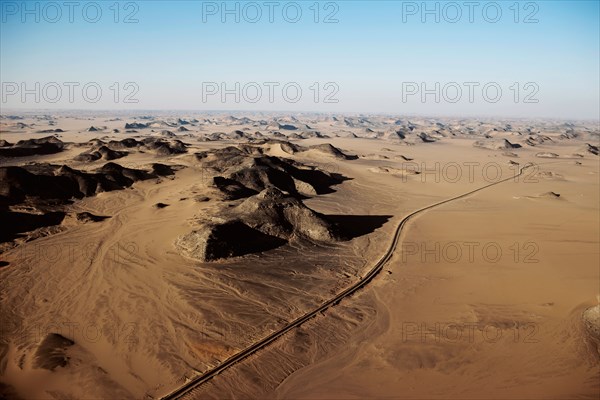 Désert entourant le lac Nasser, vue aérienne