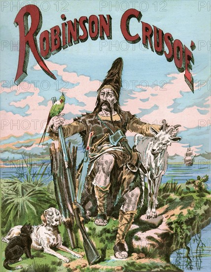 Illustration in 'Life and Surprising Adventures of Robinson Crusoe'