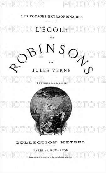 J. Verne, "L'école des Robinsons" (page de garde)