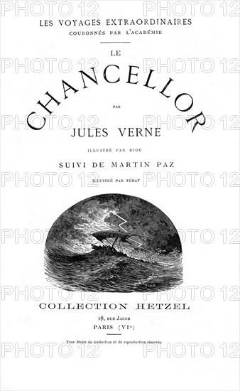 J.Verne, flyleaf from 'The Chancellor'