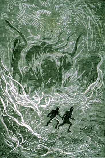 J. Verne, "Voyage au centre de la terre", illustration