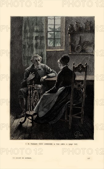 Jules Verne, "Un billet de loterie" (illustration)