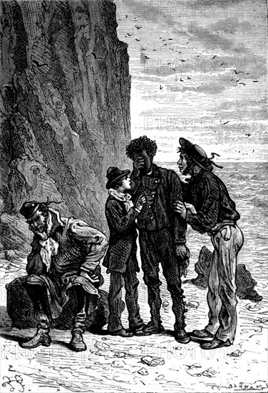 Illustration in 'The Mysterious Island'