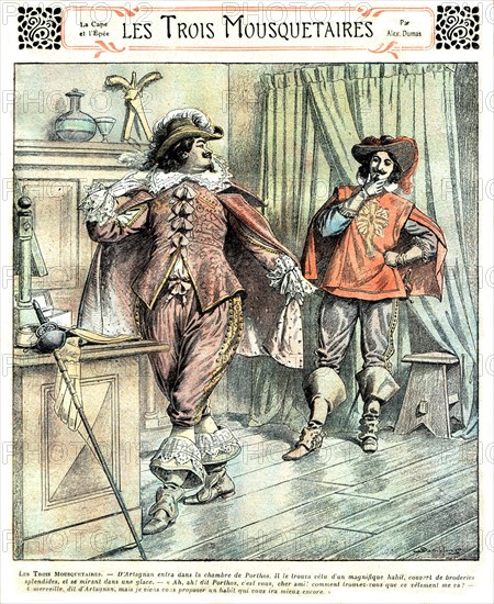 Les trois mousquetaires. Gravure 19e