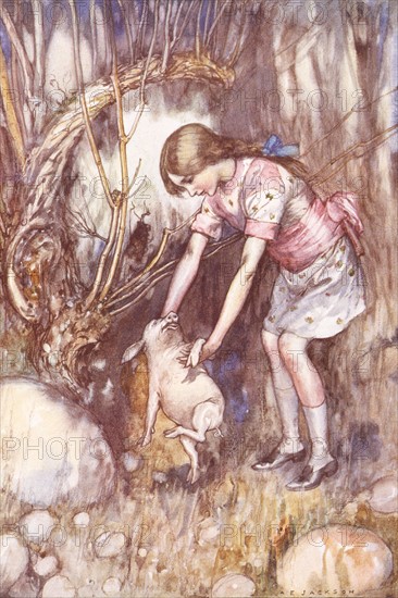 Alice in Wonderland, illustration by A.E. Jackson