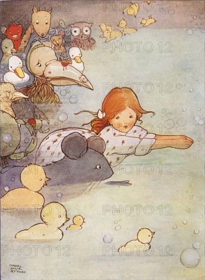 Alice in Wonderland, illustration by Mabel Lucie Attwell