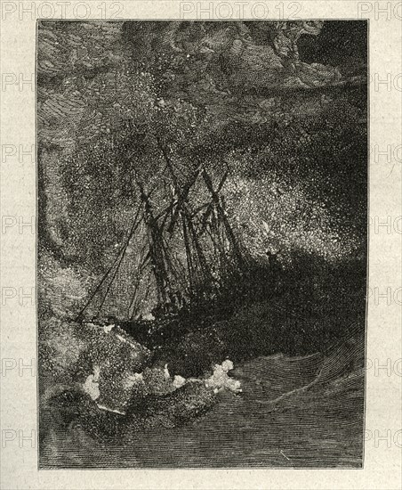 Illustration de "Les Travailleurs de la Mer", de Victor Hugo