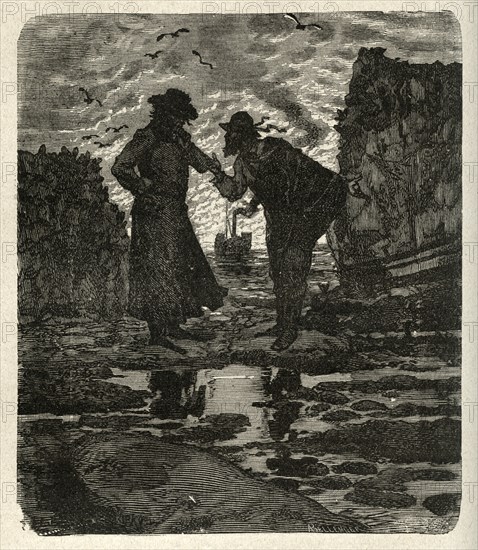 Illustration de "Les Travailleurs de la Mer", de Victor Hugo