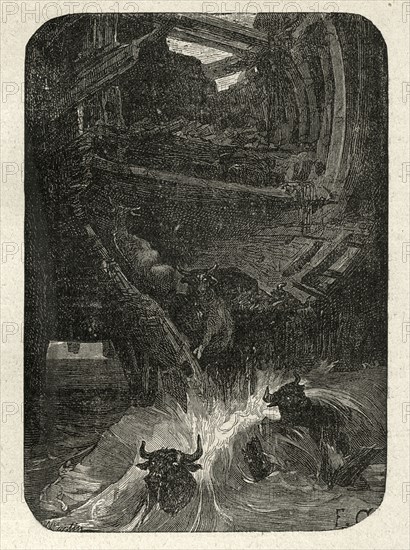 Illustration de "Les Travailleurs de la Mer", de Victor Hugo