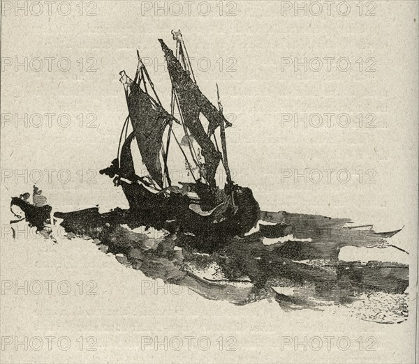 Illustration de "Les Travailleurs de la Mer", de Victor Hugo