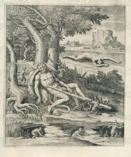 Sleeping Hercules and the Pygmies