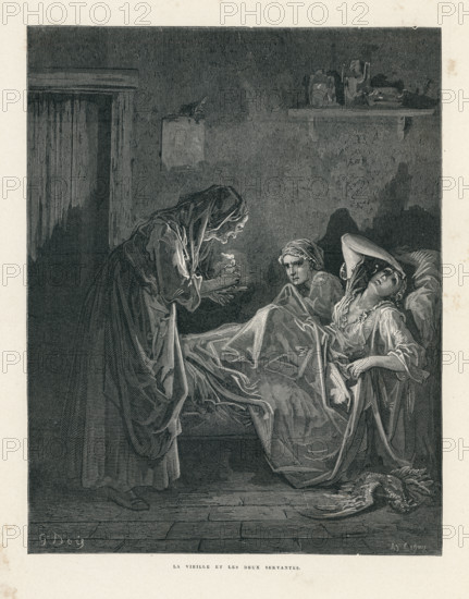 Fable "La Vieille et les deux servantes"