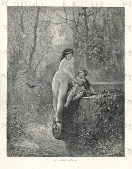 Fable of La Fontaine 'The Milkmaid and Her Child'