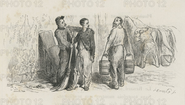 Fable of La Fontaine 'The Mule Boasting of His Ancestry'