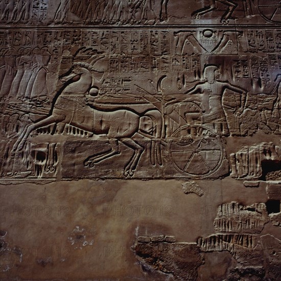 Karnak, Temple d’Amon-Rê, paroi extérieure nord de la salle hypostyle