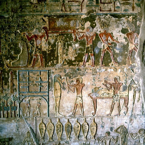El Kab, Tombe de Pahéri , ensemble des rites funéraires pratiqués lors de la mise au tombeau