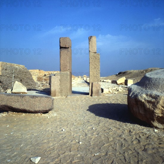 Sakkara, Pyramid of Unas, remains of the upper temple, completion of the pavement
