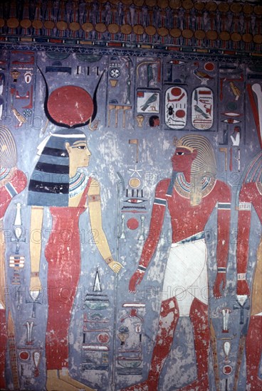 Valley of the Kings, Tomb of Horemheb: Hathor before the king