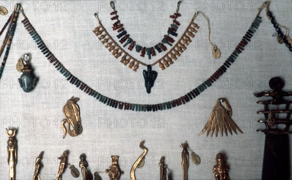 Vitrine de bijoux au musée du Caire