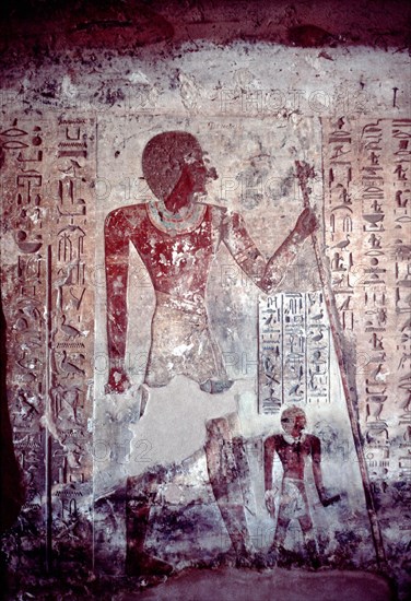 Painted bas relief in the necropolis of El Kab