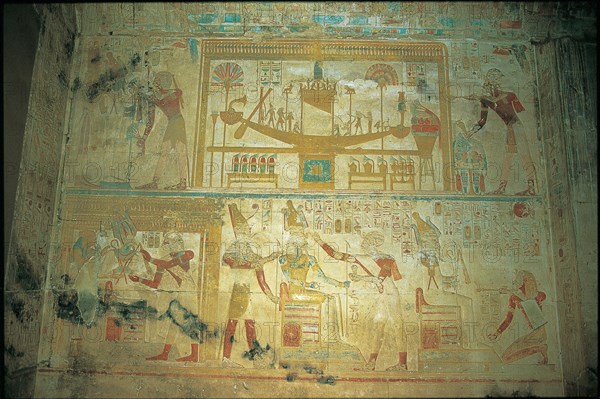 Abydos, Scène où le pharaon vénère Osiris