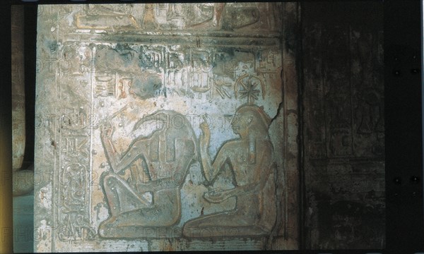 Abydos, Thot et Séchat détenant les secrets de la connaissance