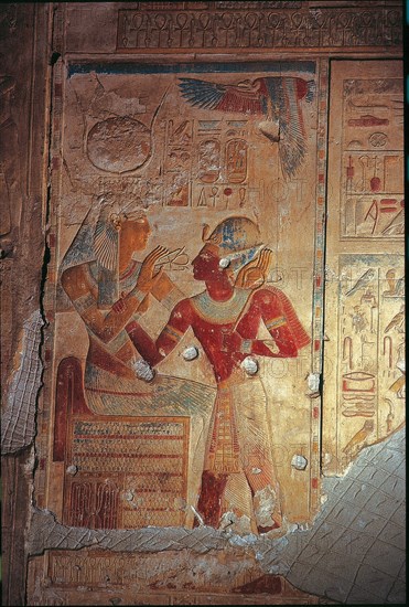 Abydos, La déesse Isis et le Pharaon