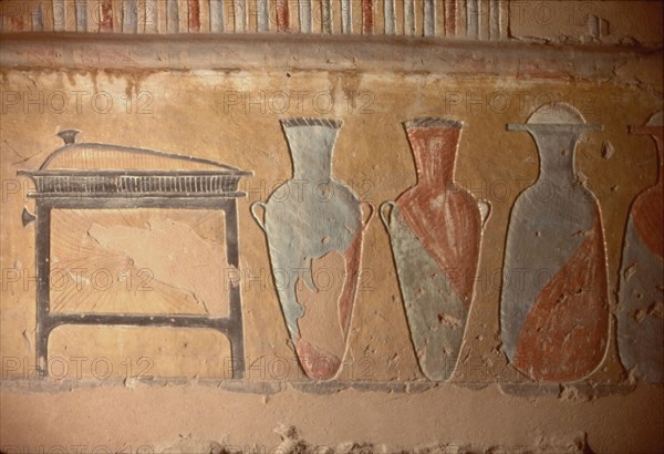 Chambre funéraire de Taousert, Détail de peinture murale