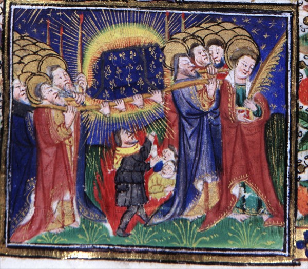 Manuscrit des Heures de Rohan-Montauban : la Dormition de la Vierge