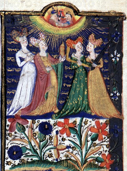 Manuscript of the Hours of Rohan-Montauban : The Trinity, detail