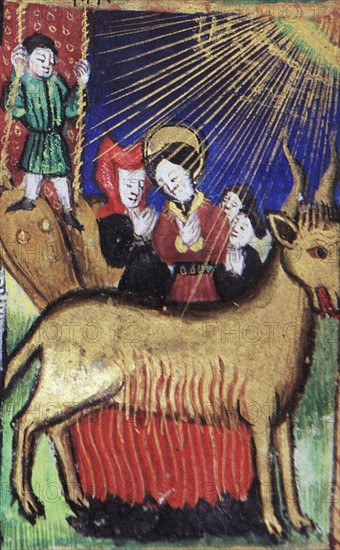 Manuscript of the Hours of Rohan-Montauban : Cynegetic scene