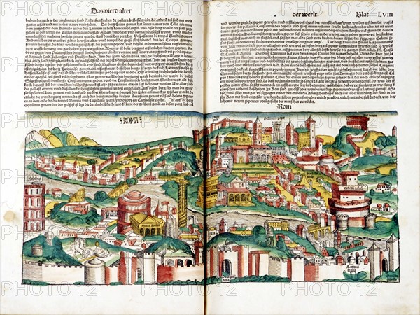 Nuremberg Chronique by Schedel Hartmann, View of Rome
