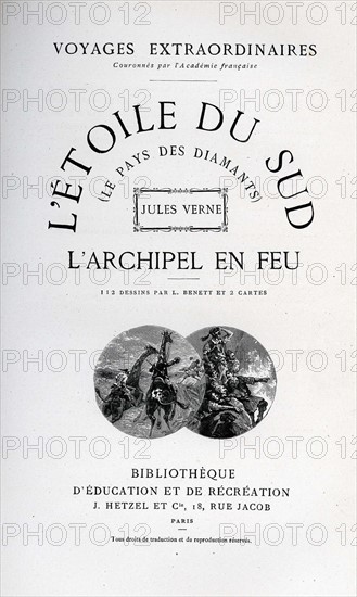 Jules Verne, "L'Etoile du Sud. Le Pays des diamants. L'Archipel en feu", page de garde