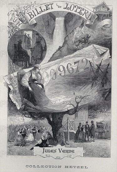 Jules Verne, "Un Billet de loterie", frontispice