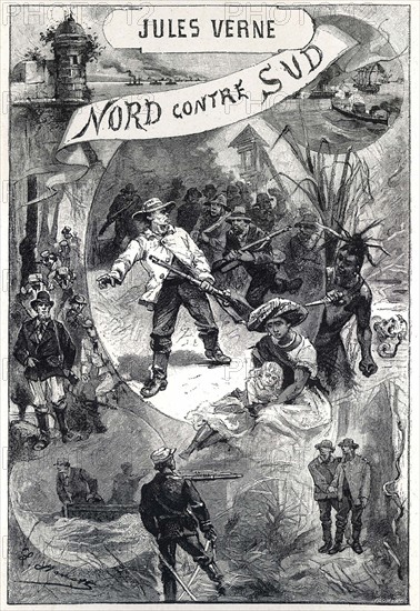 Jules Verne, Frontispiece of 'North against South'