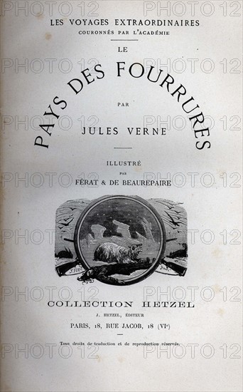 Jules Verne, "Le Pays des fourrures", page de garde