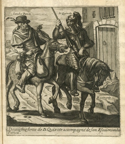 The Adventures of Don Quichotte and Sancho Pansa. Illustration