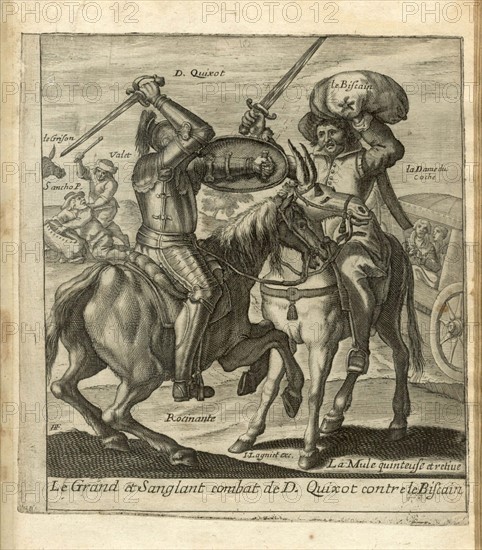 The Adventures of Don Quichotte and Sancho Pansa. Illustration