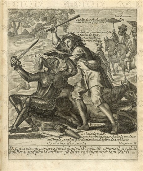 The Adventures of Don Quichotte and Sancho Pansa. Illustration