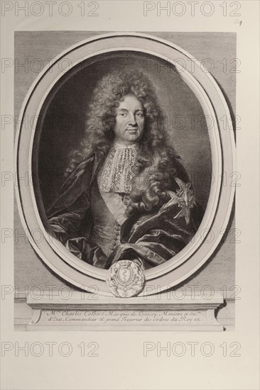 Edelinck, (d'après) Rigaud, Charles Colbert de Croissy