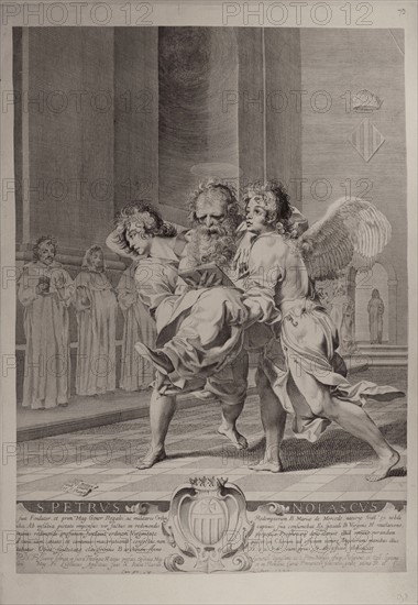 Saint Pierre de Nolasque porté à l'office divin par deux anges