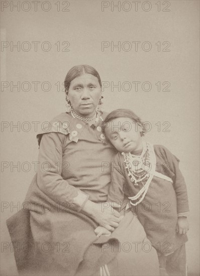 Portrait of 'Red Indian' Beautiful Hill with her son