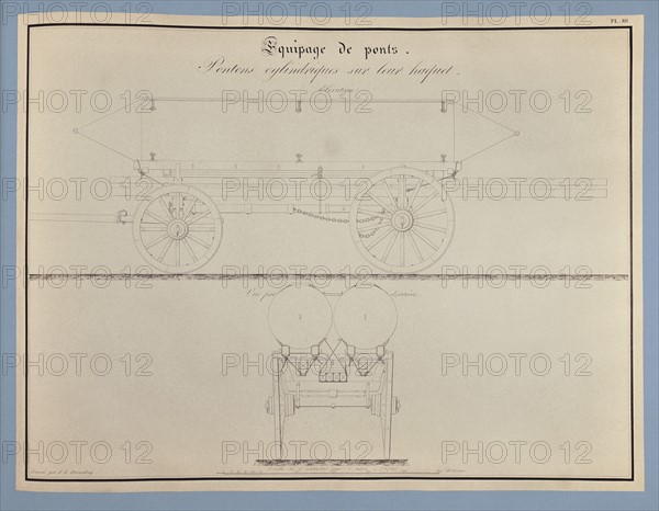 Traité d'artillerie : Pontons cylindriques sur leur haquet