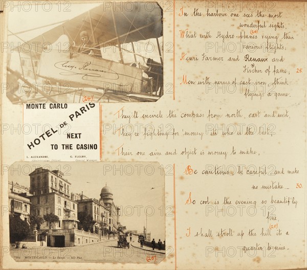 Travel diaries of an English family in Monte Carlo in 1912